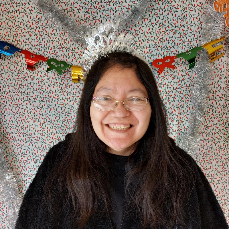 A lady having fun on new year party