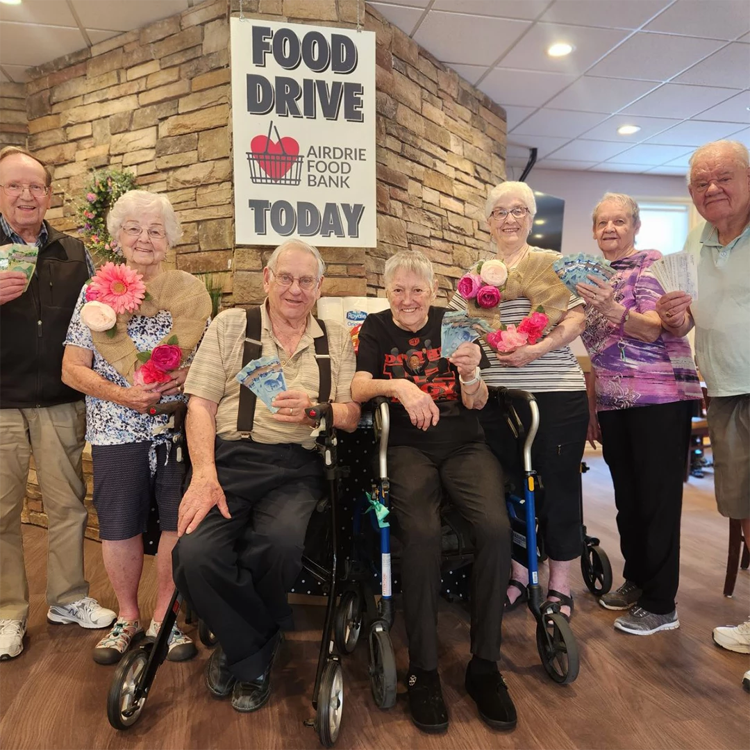 Seniors collecting money for the food bank