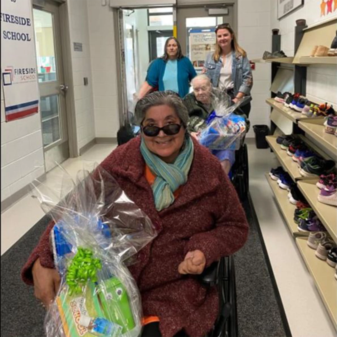 Seniors visiting a school