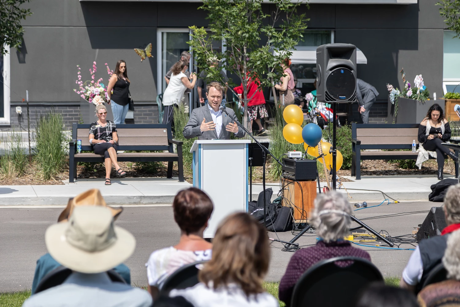 A speaker on a event