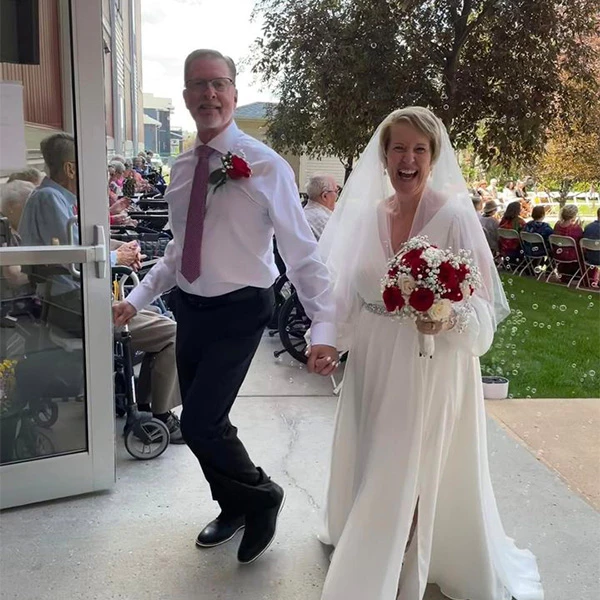 The staff members getting married